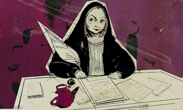My Writing Day - Hilary Mantel (Alan Vest illustation for Guardian)