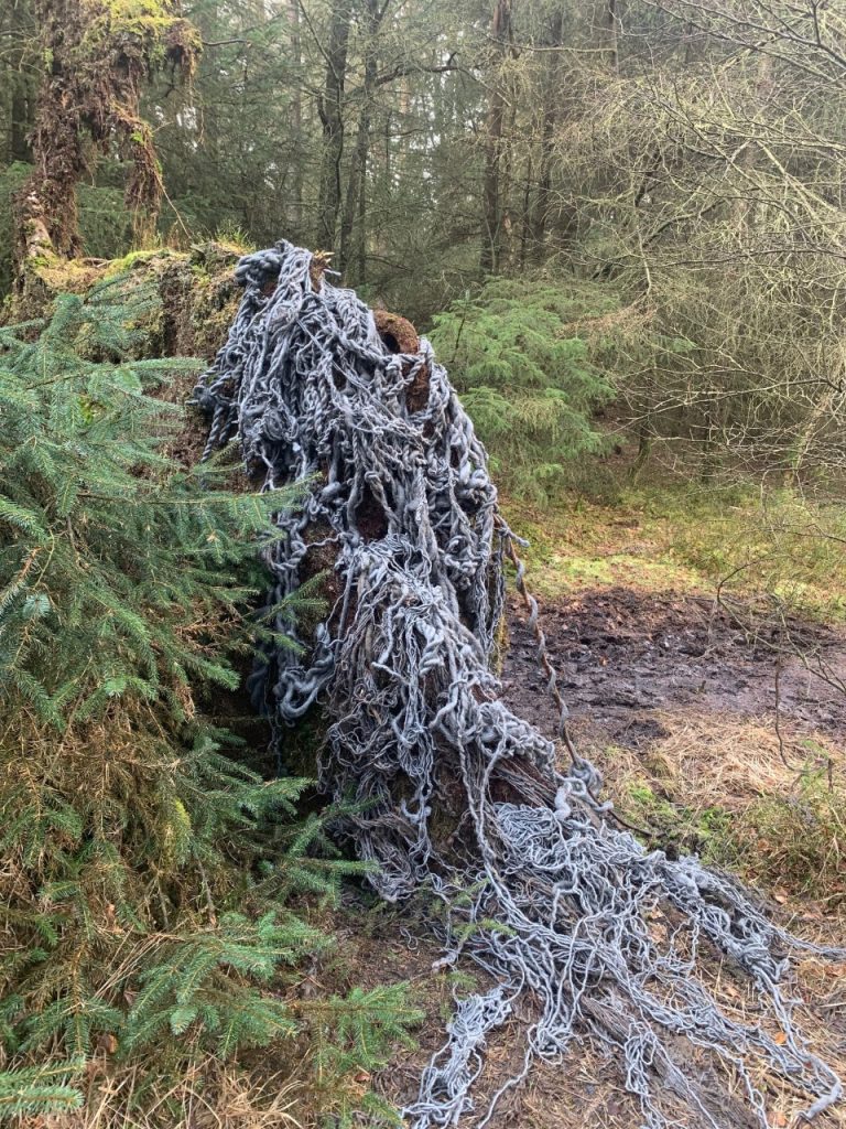 Installation in Selfscapes exhibition in Dalby Forest by Dr Tony Charles