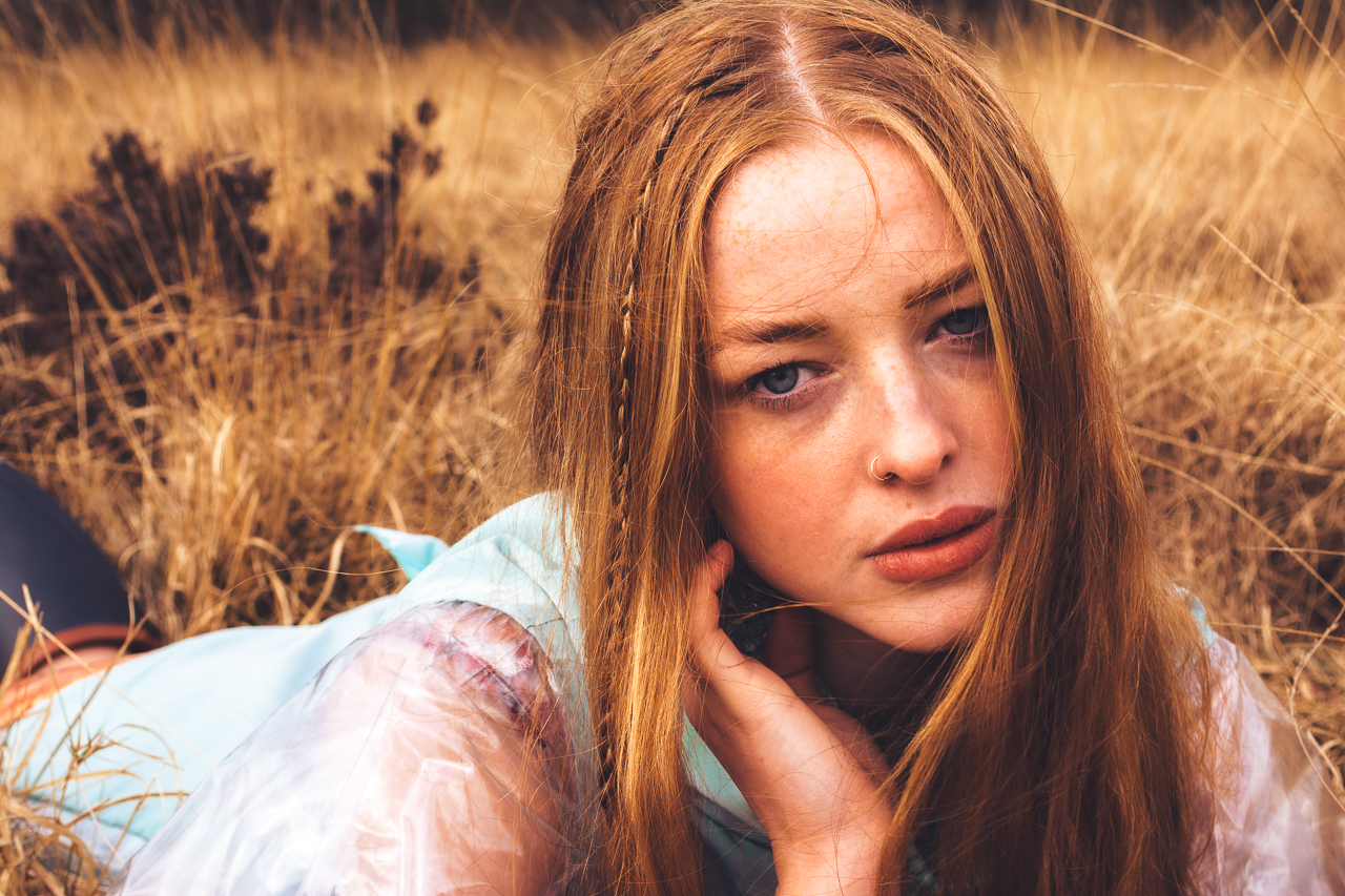 fashion landscape portrait in nature