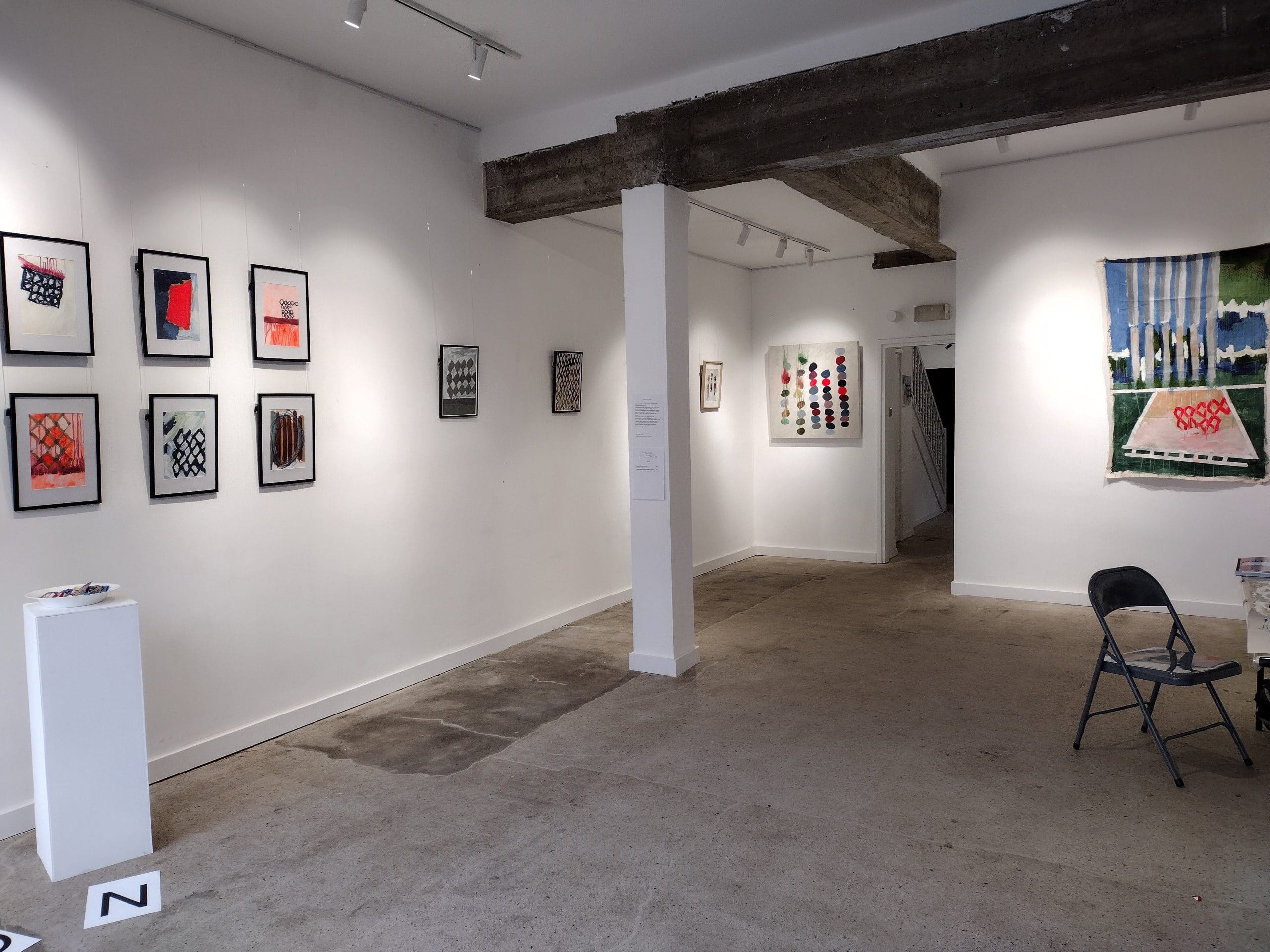 Acryllic painting in an exhibition at Redcar Contemporary Art Gallery