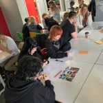 student drawing in aardman workshop