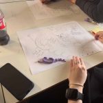 student drawing in aardman workshop