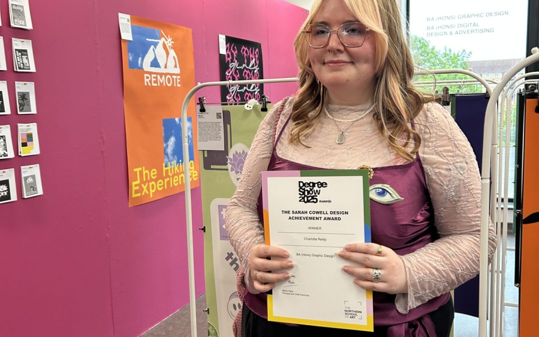 BA (Hons) Graphic Design student Charlotte Reidy wins The Sarah Cowell Design Achievement Award 2025!