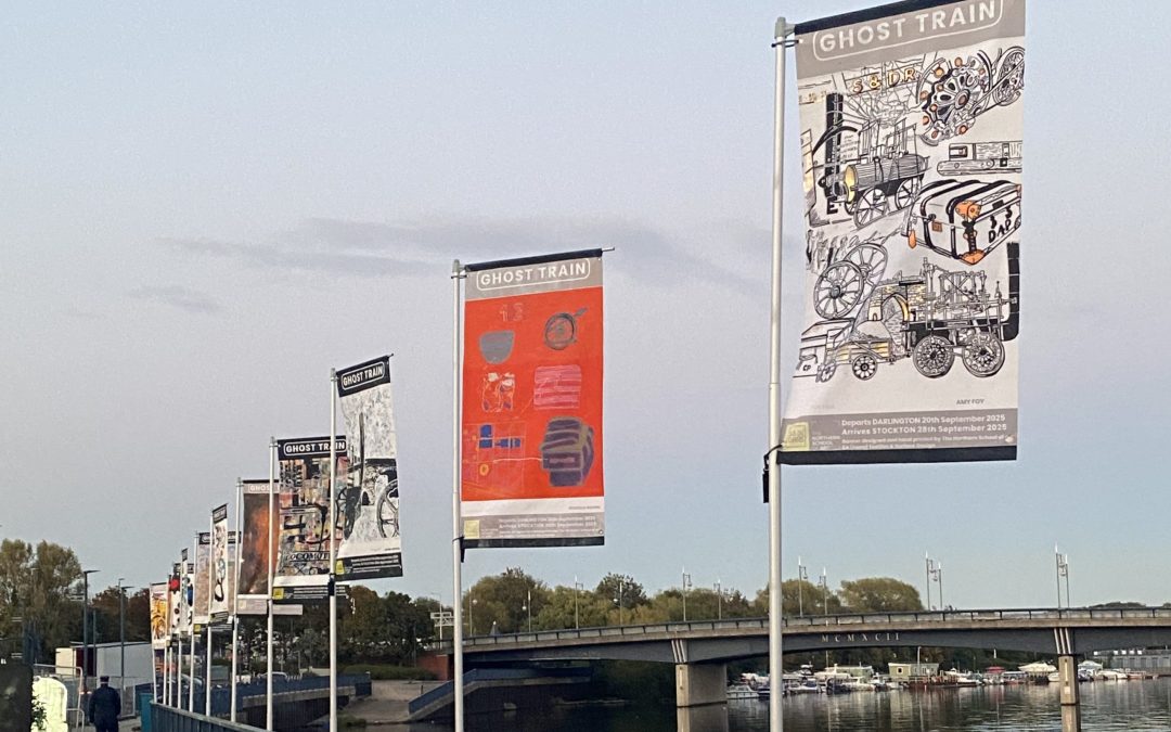Stunning large-scale public art banners created by Textiles and Surface Design students for historic railway celebrations