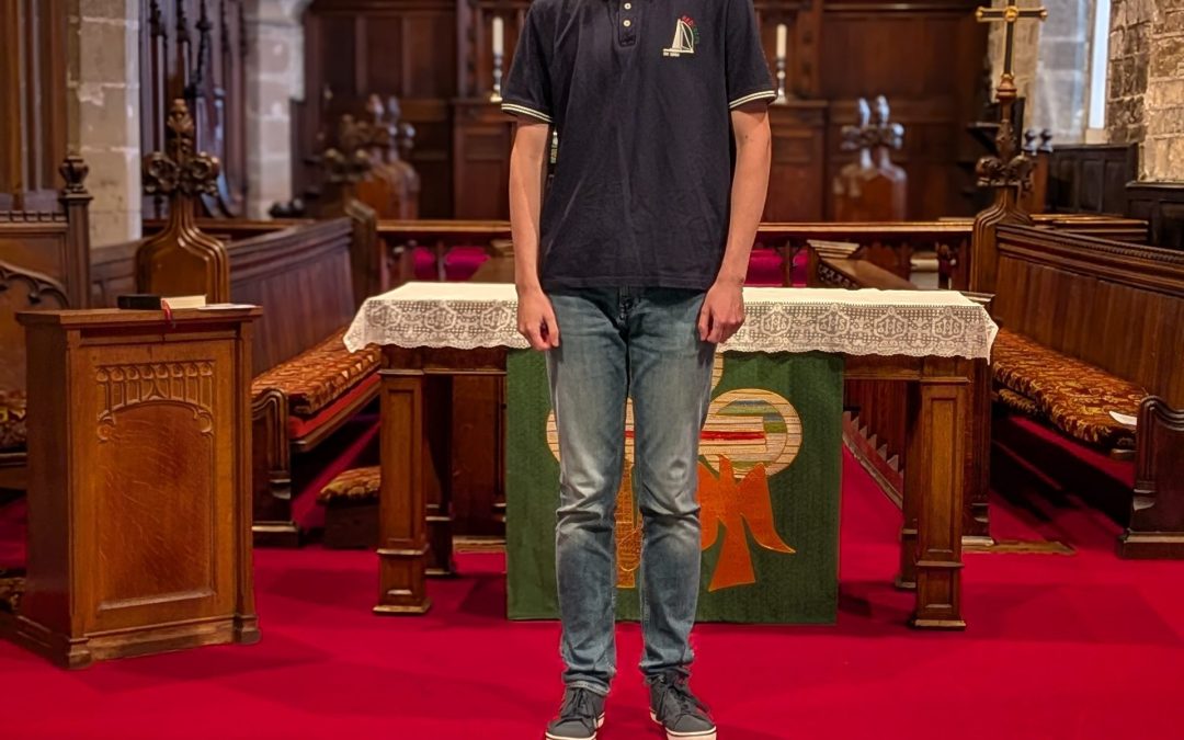 Will Marshall creates celebratory banners for All Saints Church’s 900-year milestone and graduation!