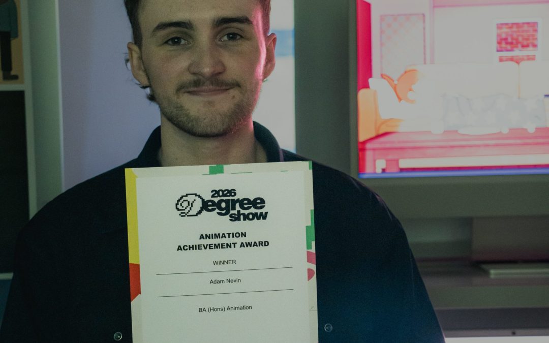Student Adam Nevin receives the Animation Achievement Award 2026!