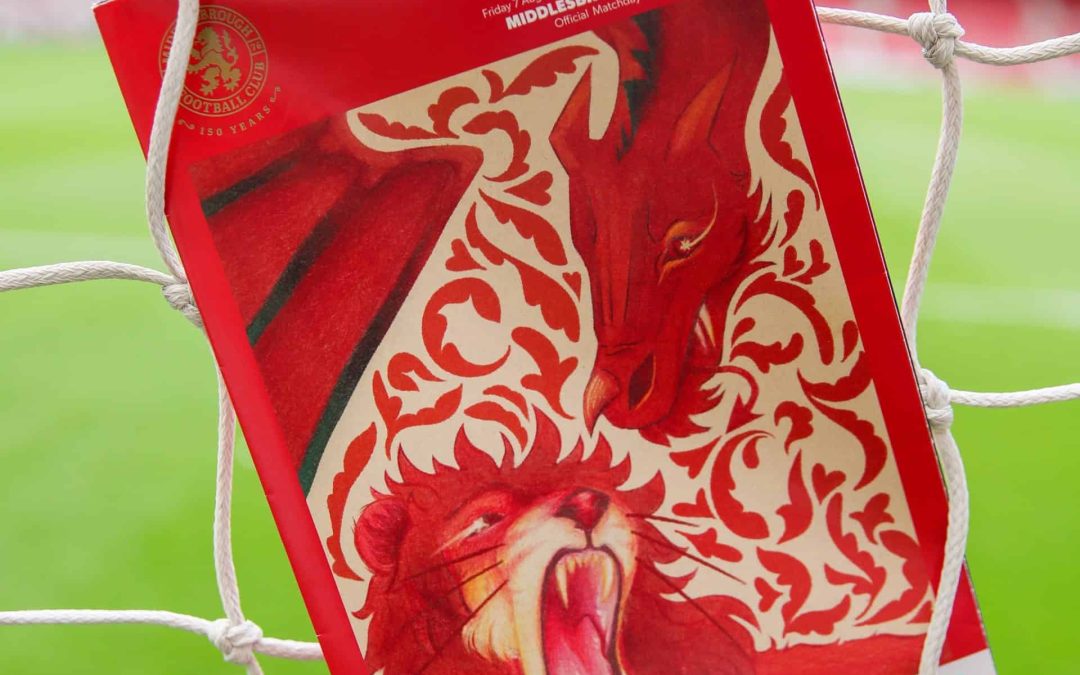 Illustration degree students creating artwork for Middlesbrough match-day programme covers throughout the clubs 150th season.